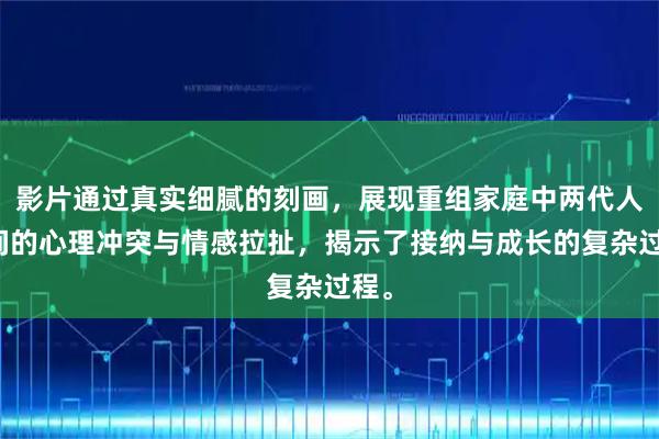 影片通过真实细腻的刻画，展现重组家庭中两代人之间的心理冲突与情感拉扯，揭示了接纳与成长的复杂过程。